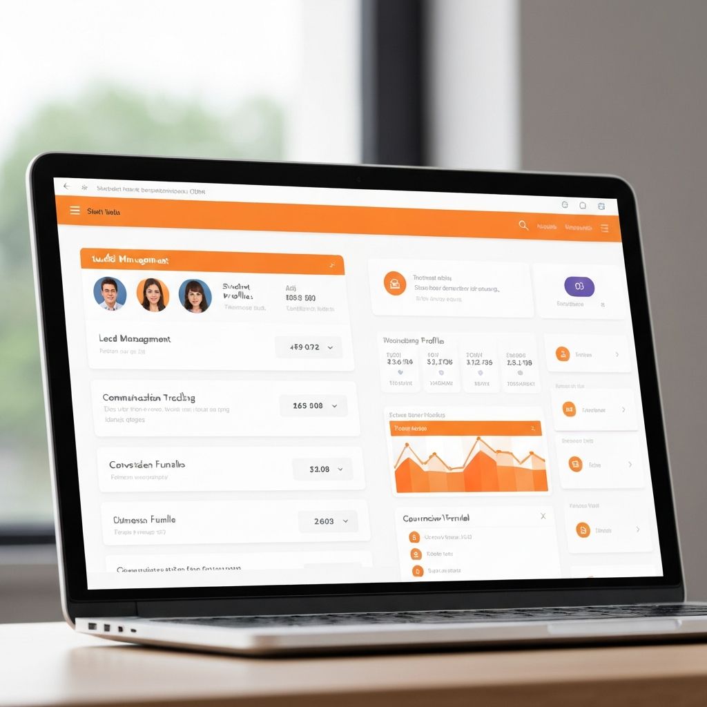 Student recruitment CRM dashboard showing lead management and enrollment funnels